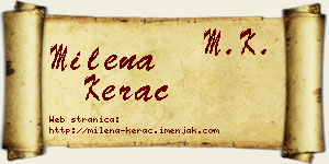Milena Kerac vizit kartica